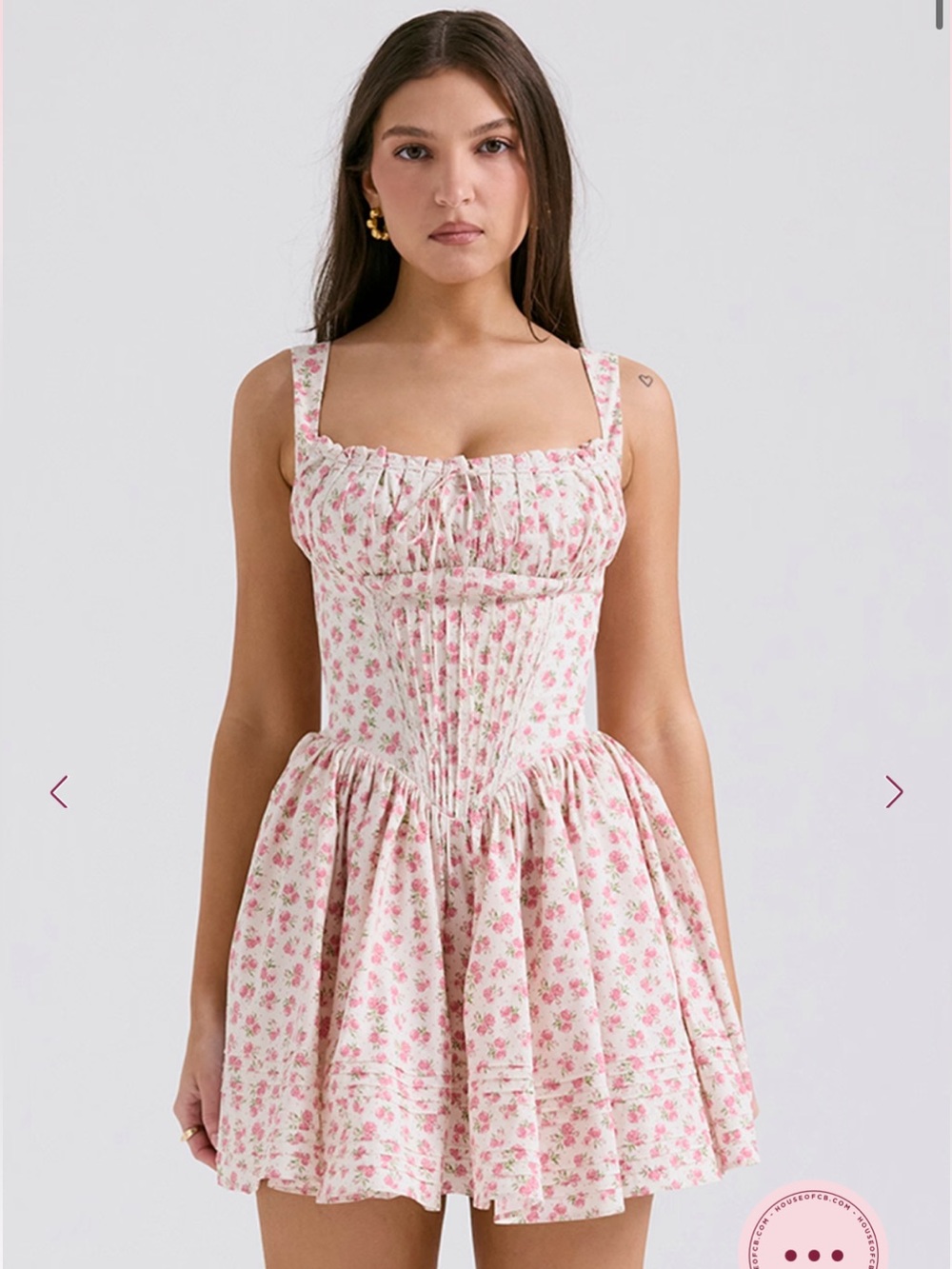 House of CB Pink Floral Corset Mini Dress - Picture 1 of 3